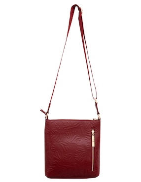 Bolsa messenger Pineda Covalin Grabado Mariposa de piel para mujer