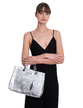 Bolsa satchel Pineda Covalin Grabado Mariposa de piel para mujer
