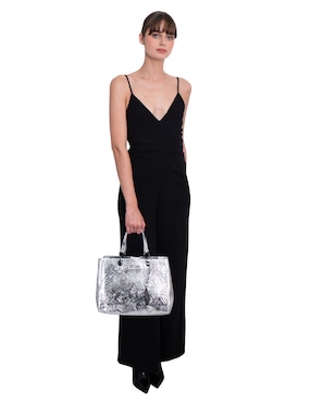 Bolsa satchel Pineda Covalin Grabado Mariposa de piel para mujer