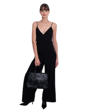Bolsa satchel Pineda Covalin Grabado Mariposa de piel para mujer