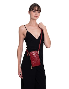 Bolsa crossbody Pineda Covalin Grabado Mariposa de piel para mujer