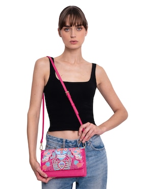 Bolsa crossbody Pineda Covalin Día De Muertos Catrina para mujer