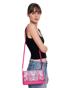 Bolsa crossbody Pineda Covalin Día De Muertos Catrina para mujer
