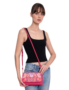 Bolsa crossbody Pineda Covalin Día De Muertos Catrina para mujer