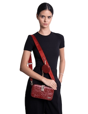 Bolsa crossbody Pineda Covalin Grabado Mariposa de piel para mujer