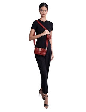 Bolsa crossbody Pineda Covalin Grabado Mariposa de piel para mujer