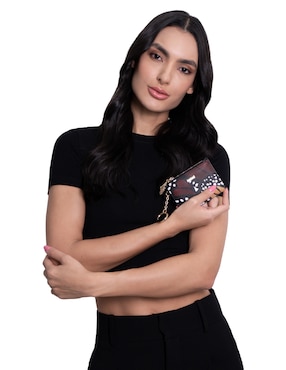 Tarjetero Pineda Covalin vinil mariposa macro para mujer