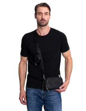 Set bolsa crossbody Pineda Covalin Tzompantli de piel para hombre