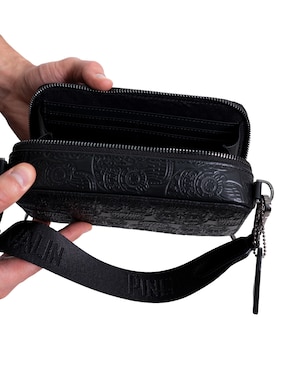 Set bolsa crossbody Pineda Covalin Tzompantli de piel para hombre