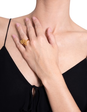 Anillo de mariposa Pineda Covalin chapa de oro