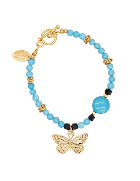 Pulsera Pineda Covalin con perla 14 K con acabado chapa de oro