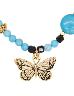 Pulsera Pineda Covalin con perla 14 K con acabado chapa de oro