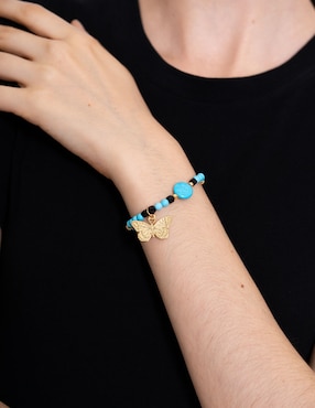 Pulsera Pineda Covalin con perla 14 K con acabado chapa de oro