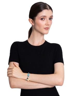 Pulsera Pineda Covalin con perla 14 K con acabado chapa de oro