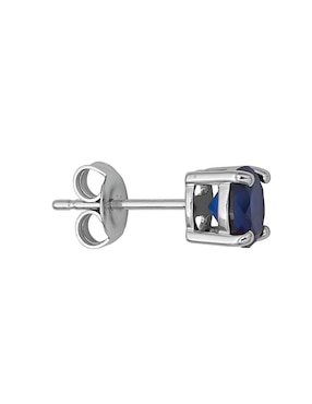 Aretes redondos Xtellar de plata P 925 zafiro