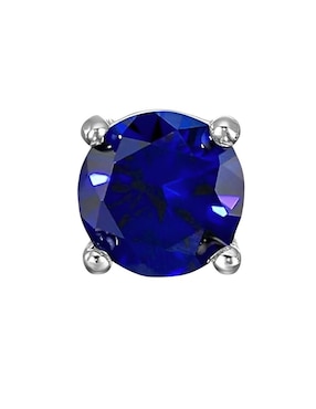 Aretes redondos Xtellar de plata P 925 zafiro