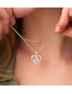 Collar de corazón Xtellar de plata P 925