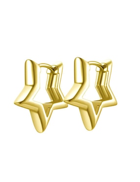 Aretes cortos de estrella Xtellar con acabado baño de oro de 14 K