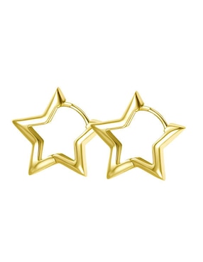 Aretes cortos de estrella Xtellar con acabado baño de oro de 14 K