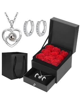 Aretes y collar de corazón Belug