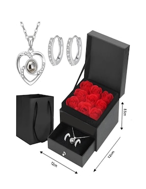 Aretes y collar de corazón Belug
