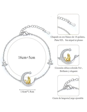 Pulsera Lab.g de plata con circonita acabado brillante