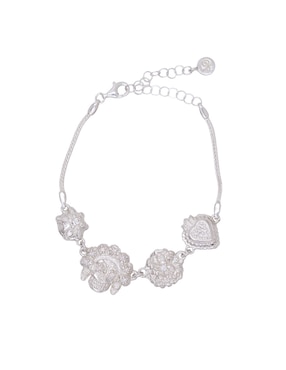 Pulsera Pineda Covalin de plata con zirconia P 925 Día de Muertos con acabado