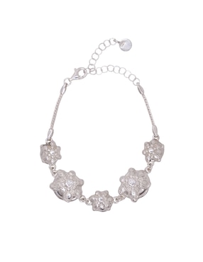 Pulsera Pineda Covalin de plata con zirconia P 925 Muertos con acabado