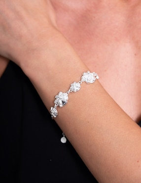 Pulsera Pineda Covalin de plata con zirconia P 925 Muertos con acabado
