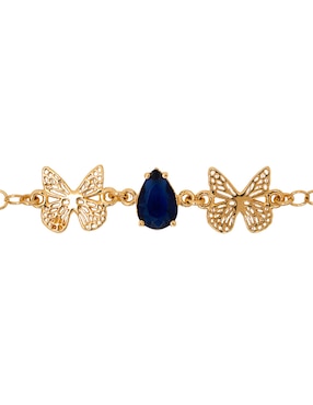 Pulsera Pineda Covalin de metal con cristal 18 K Mariposa con acabado