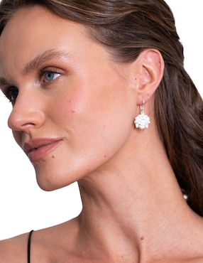 Aretes de catrina Pineda Covalin Catrina de plata P 925 con acabado brillante zirconia