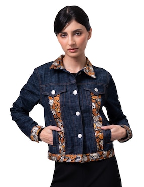 Chamarra denim Pineda Covalin Mariposa Monarca para mujer
