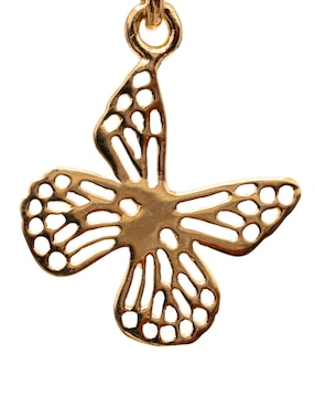Arracadas Pineda Covalin Mariposa Monarca con acabado chapa de oro 18 k zirconia