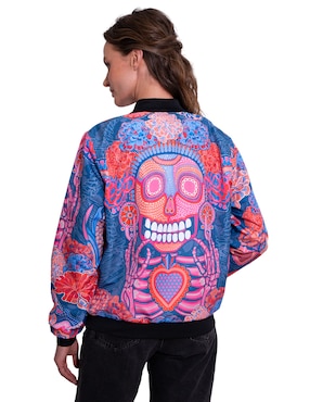 Chamarra bomber Pineda Covalin Día Muertos Catrina para mujer