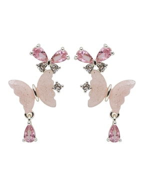 Broqueles de mariposa Pineda Covalin con acabado diamantado cristal