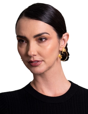 Arracadas de arco Pineda Covalin Mariposa chapa de oro 18 k