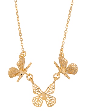 Collar de mariposa Pineda Covalin con acabado chapa de oro 18 K