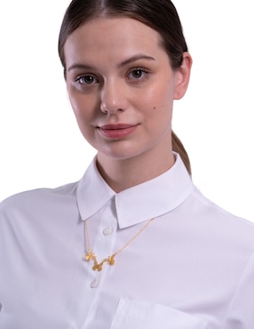 Collar de mariposa Pineda Covalin con acabado chapa de oro 18 K