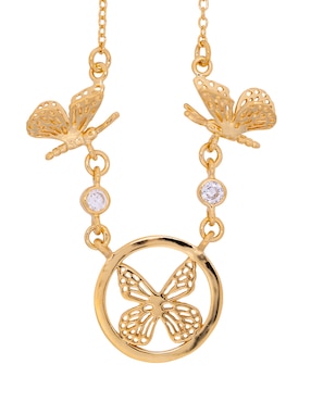 Collar de mariposa Pineda Covalin con acabado chapa de oro 18 K