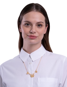 Collar de mariposa Pineda Covalin con acabado chapa de oro 18 K