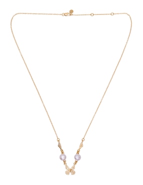 Collar de mariposa Pineda Covalin con acabado chapa de oro 18 K