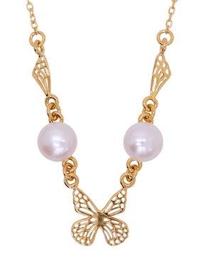 Collar de mariposa Pineda Covalin con acabado chapa de oro 18 K