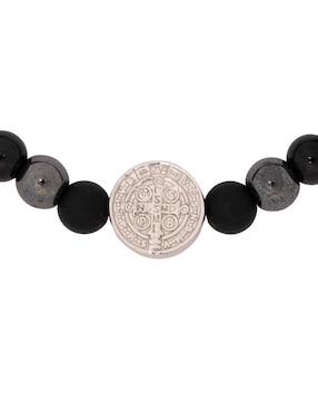 Pulsera Pineda Covalin con ónix San Benito acabado baño rodio