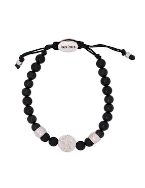 Pulsera Pineda Covalin con ónix San Benito acabado baño de rodio