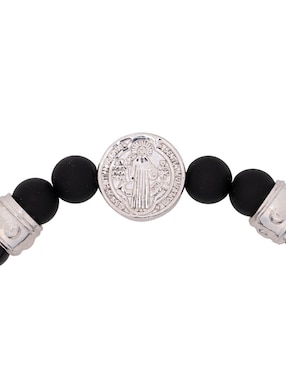 Pulsera Pineda Covalin con ónix San Benito acabado baño de rodio