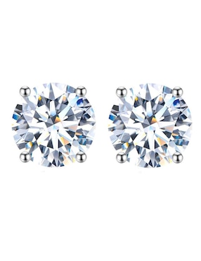 Aretes cortos Xtellar de plata P 925 con acabado brillante diamante