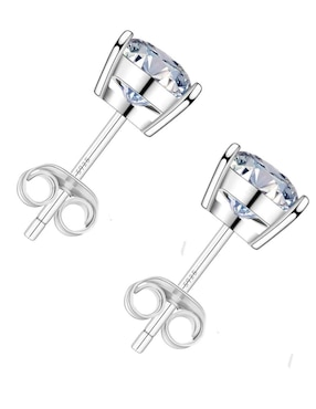 Aretes cortos Xtellar de plata P 925 con acabado brillante diamante
