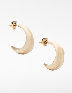 Aretes cortos de media luna Adolfo Dominguez