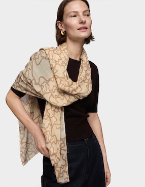 Mascada Tous con estampado logo de viscosa para mujer