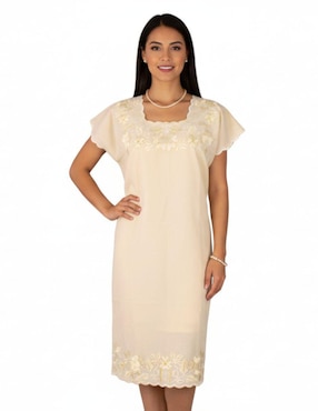 Vestido a la rodilla casual Teya Artesanal para mujer